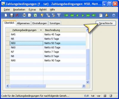 Dynamics AX Zahlungsbedingungen